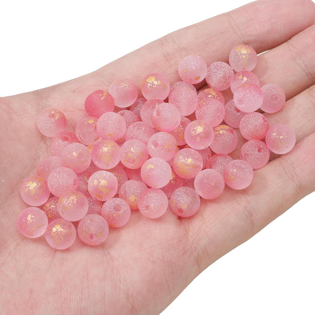 Perline di Cristallo di Vetro Effetto Foglia d'Oro 8mm Rotonde Distanziatori per Gioielli Fai da Te 50 Pezzi Multicolori