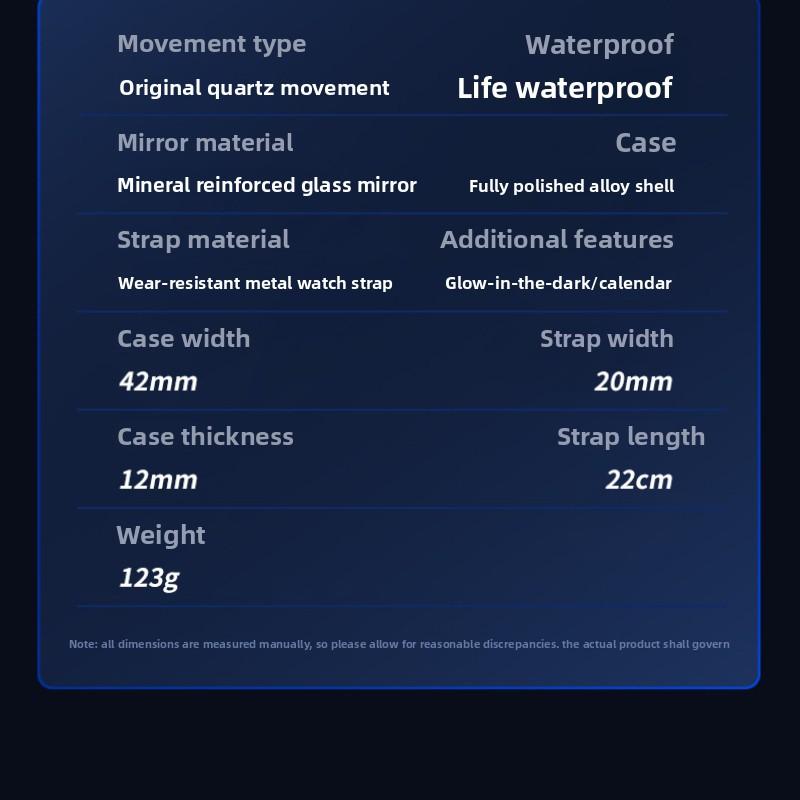 OPK Watch Timing Moon Phase Luminous Quartz Watch Men's Watch Men's