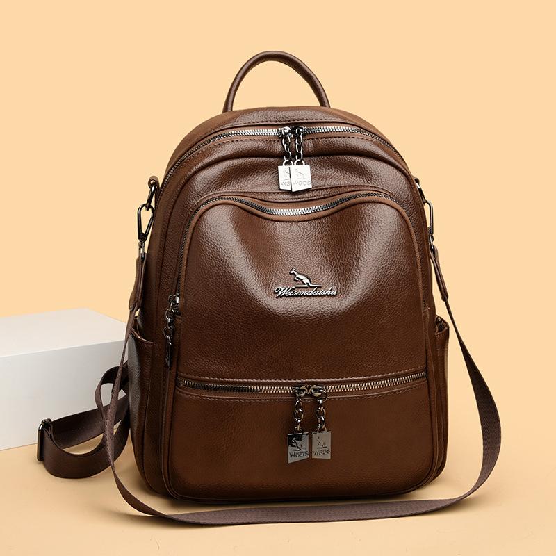PU Backpack Women's Commuter Backpack Large Capacity Student Schoolbag Multi-function Shoulder Bag