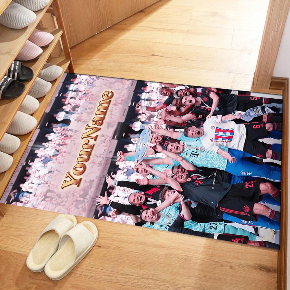 Bayern Munich Customize Your Name Area Rug Perfect for Game Room Study room Foyer Bedrooms Antislip Carpet Anime Office Decor Wedding Party Gift
