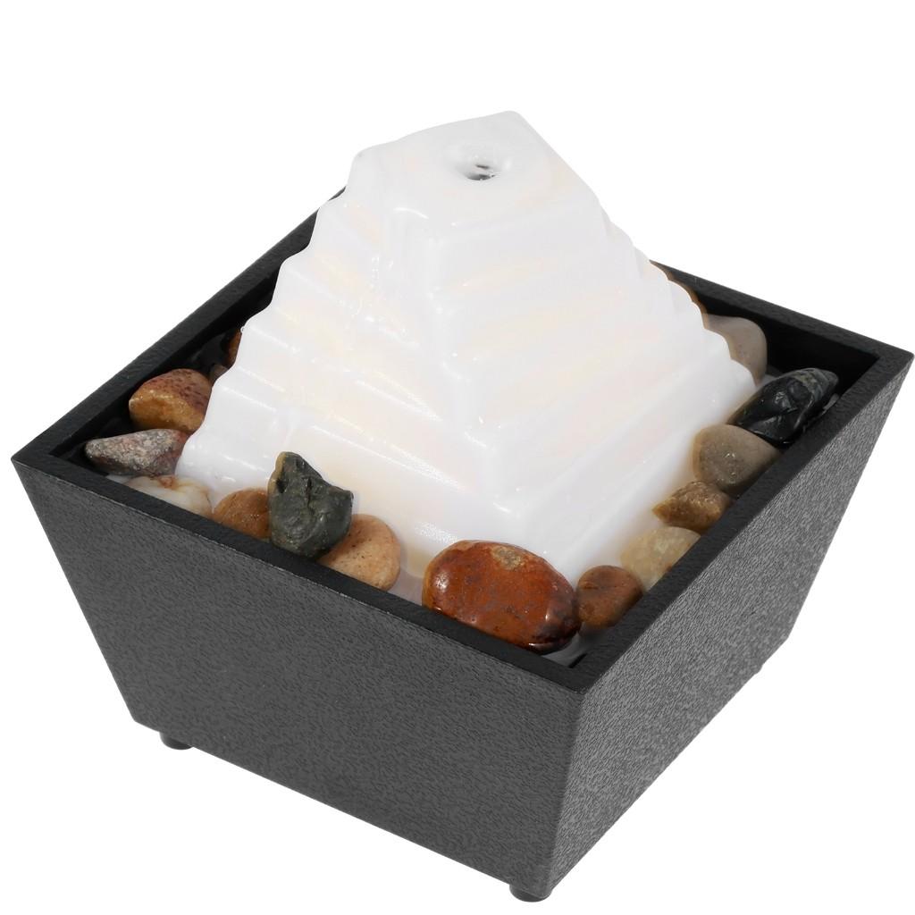 Kontor Hem Bordsskiva Vattenfall Dekor Avkoppling Meditation Skrivbordsfontän Kreativa Mjuka Ljus Flödande Vatten Ornament