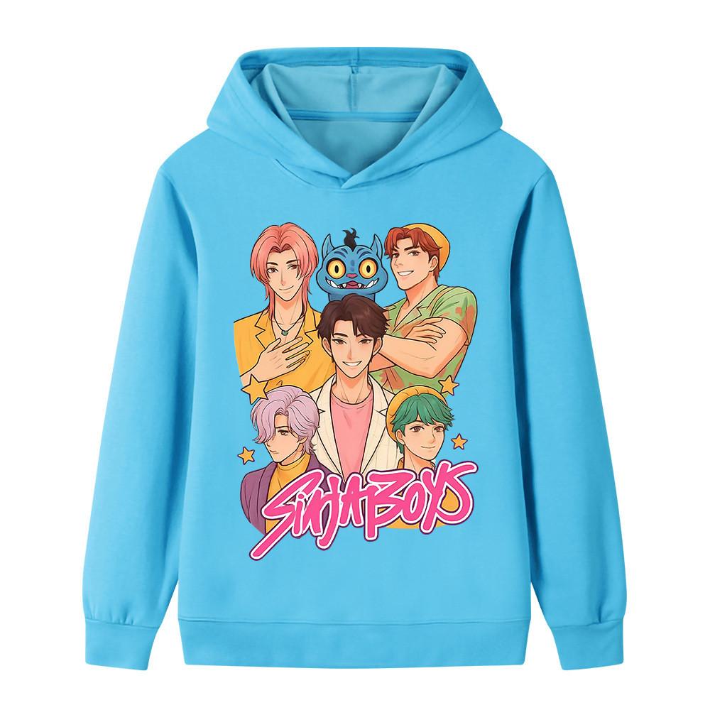 B1219 Kids Boys Girls Sajaboys Kpop Rumi Zoey Mira Print Long Sleeves Hoodie