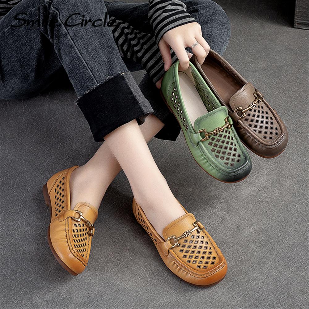 Flat Shoes Smart Casual Shoes Female Buy Natural Leather Women's