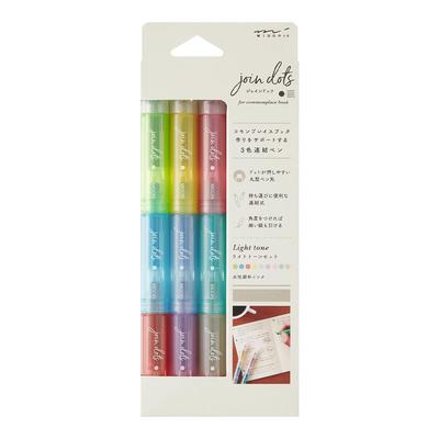 Water-Based Pens Join Dots 3-Color Set, 3-Pack, All 2 Types
