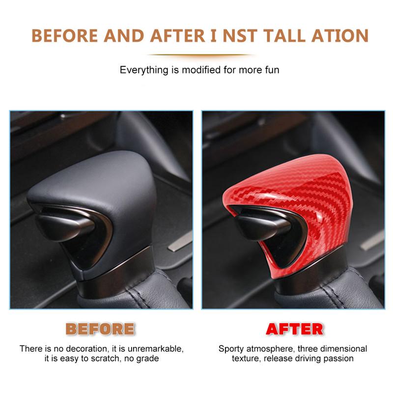 Carbon Fiber ABS Plastic Car Gear Shift Knob Cover Trim For Lexus ES UX LX 2018-2023 Interior