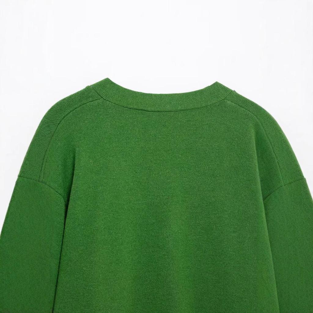 2025 Spring Women's Street Fashion: Diamond Pattern Knit Cardigan