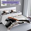 3PC Custom Name Hockey Equipment Artwork Bedding Set Duvet Cover Closure Includes 1 Duvet Cover & 2 Pillowcases for Bedroom