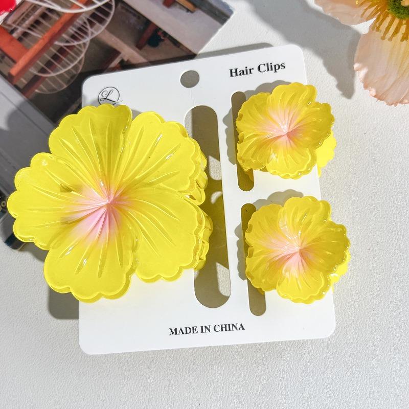 Egg Flower Hair Clip SetBauhinia Flower Back Head Grab Clip Elegant Shark Clip Hair Accessory Headwear