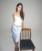 Fifth Ailius 90S Satin Midi Skirt Airy Blue