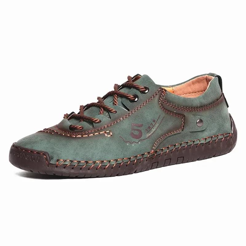 

Мужские удобные и стильные повседневные кожаные оксфорды для всех сезонов, нескользящие прогулочные туфли для повседневной обуви US 6.5(EUR 39) зелёный