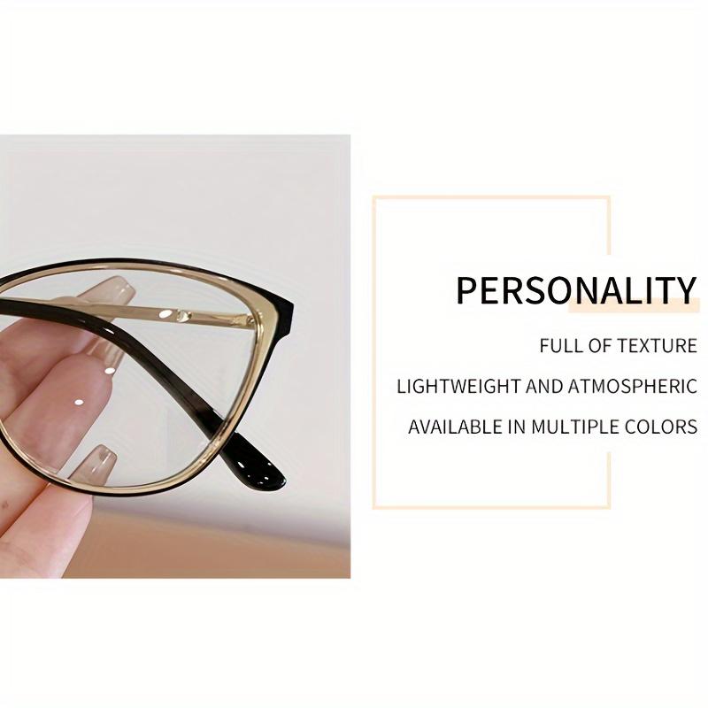 1Pcs New Ins Style Anti Blue Light Color Changing Glasses With Metal Cat Eye Frame For Women'S Fashion And Artistic Glasses