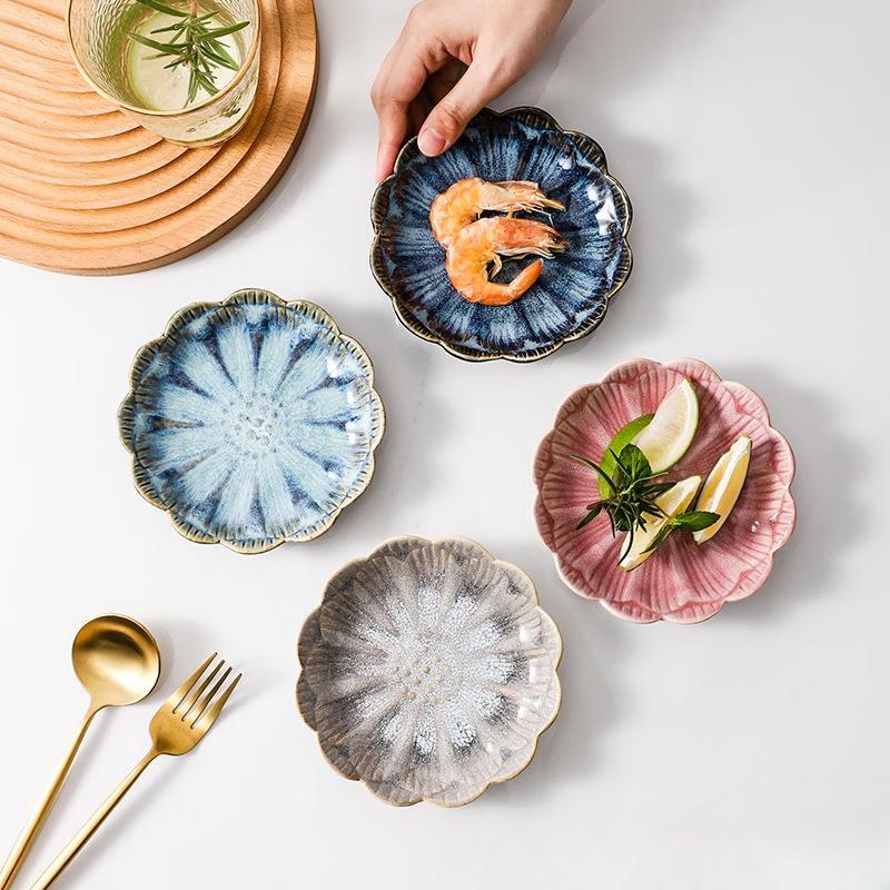 Ru Han Ceramic Lotus Leaf Small Dishes