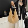 Women Hollow Summer Bag Solid Color Aesthetic Hobo Bag Large Capacity Knitted Tote Handbag Ladies Daily Handbag CLE