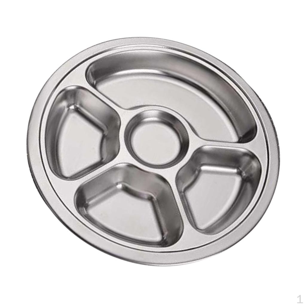 304 Stainless Steel Sectioned Food Serving Tray For 28.5cm C