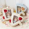 Kawaii Triangle Cake Shaped Doll Ita Bag Cute Plush Transparent Window Mini Crossbody Bag For 10cm Doll Display Storage Bag