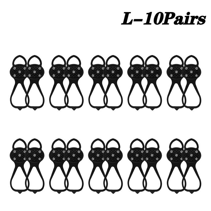 Outdoor Ice Cleats Crampons Anti Slip Shoe Covers Spikes Chains for Walking on Snow and Icy Roads Winter Climbing Hiking Gear