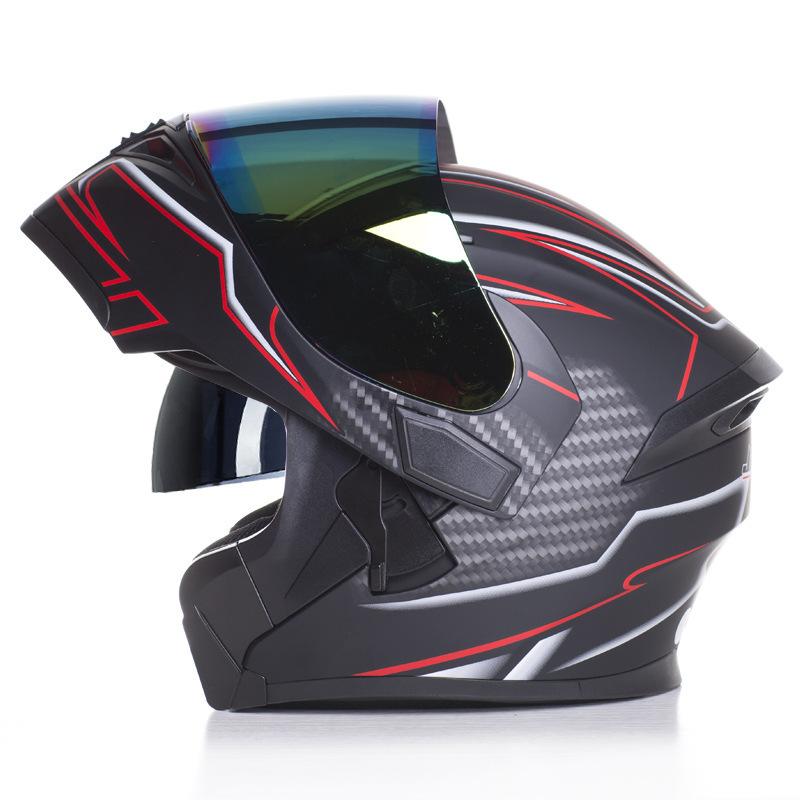 Male Adult Motorcycle Helmet Cool Motorcycle Full Helmet Fully Covered Men's Women's All Season Sports Car Revealing Helmet 2025