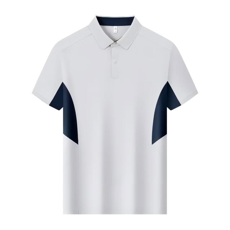 Qiaogerei Men's Seamless Color-Block Polo T-Shirt 86239M