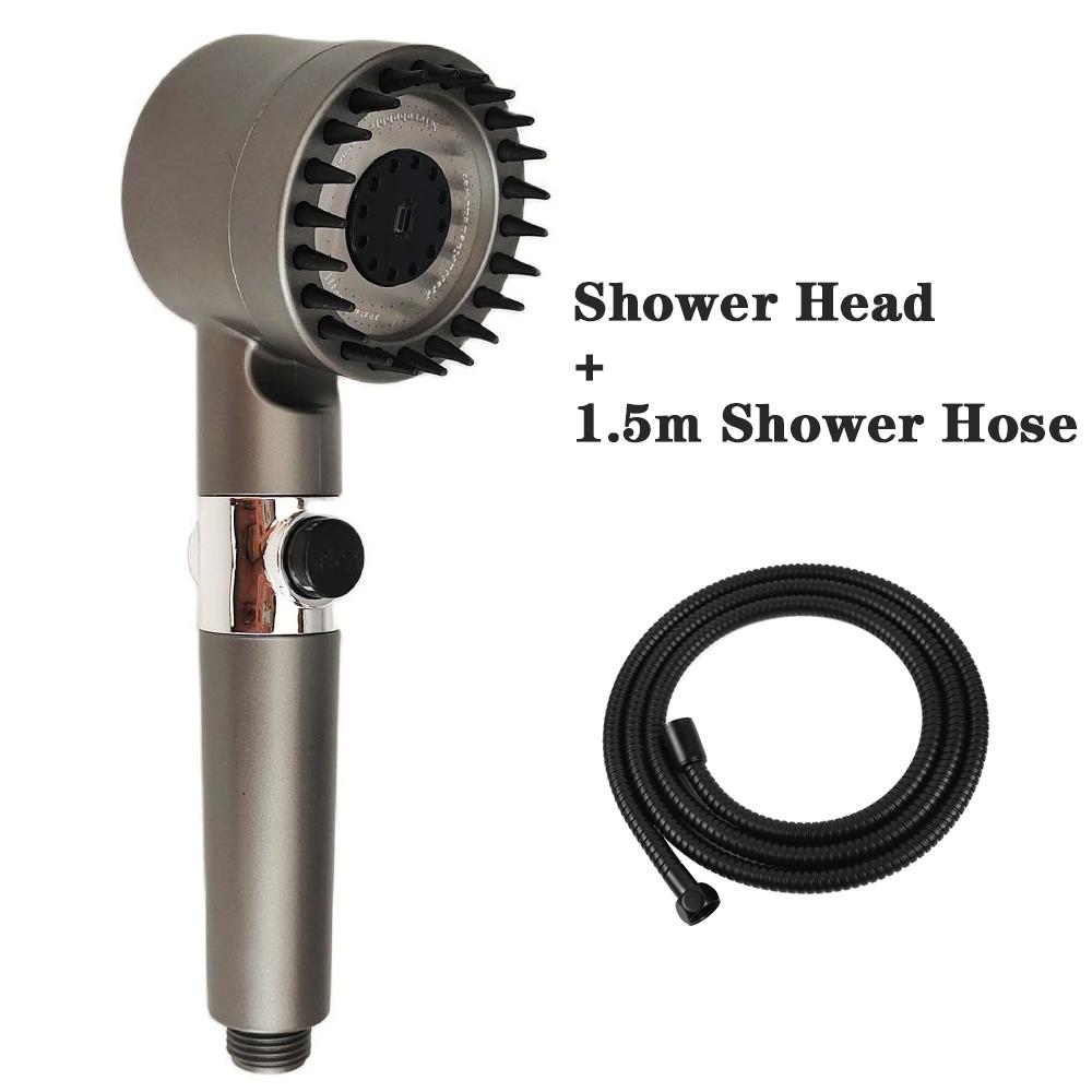 3 Modes High Pressure Shower Head Filter Massage Spa Pressurized Shower Set with Hose Rainfall Spray Nozzle Bathroom Accessories