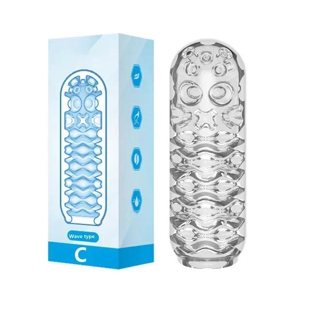 Male Masturbator Cup Soft Pussy Sex Toys Transparent Vagina Adult Endurance Exercise Adult supplies Vacuum Pocket Cup for Men