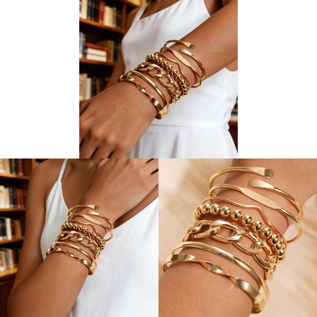 Geometric Alloy Chain Bracelets Set For Women With Electroplated Finish Perfect For Travel Gift