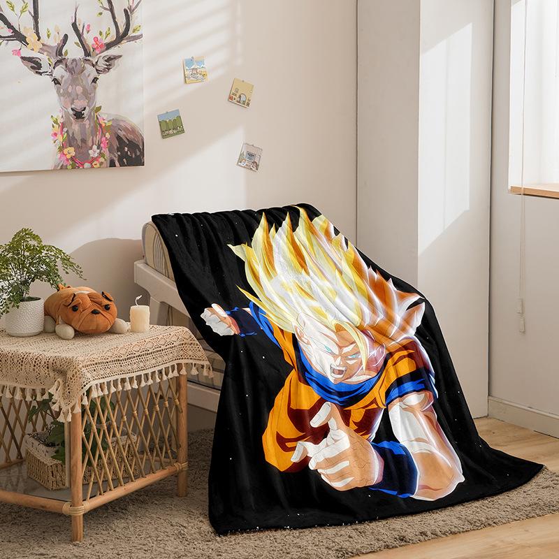 Dragon Ball Sunman Series Flannel Fleece Blanket 3D Printed Sofa Blanket Thickened Blanket