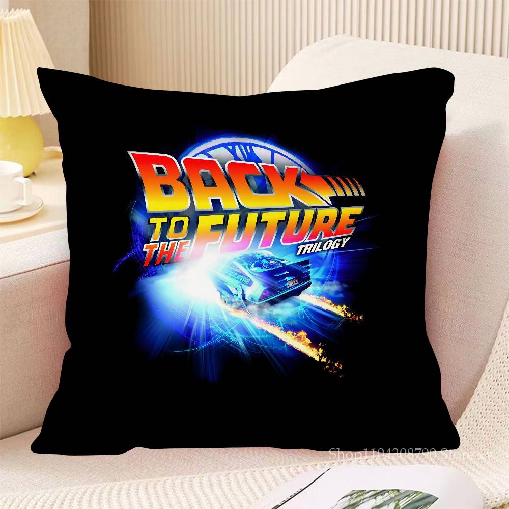 Cartoon Classic Movie B-Back To The F-Future Pillow Case Fashion Square Pillowcase Bedroom Sofa Room Ins Decoration Leisure