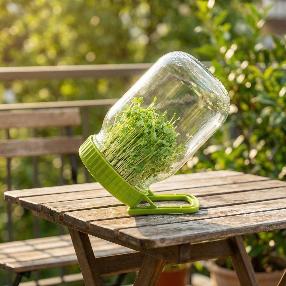 Plastic Mason Sprouting Lid With Bracket Sprouting Tray Germination Jar Lid Draining Mesh Nursery Plate Jar Sprouting System