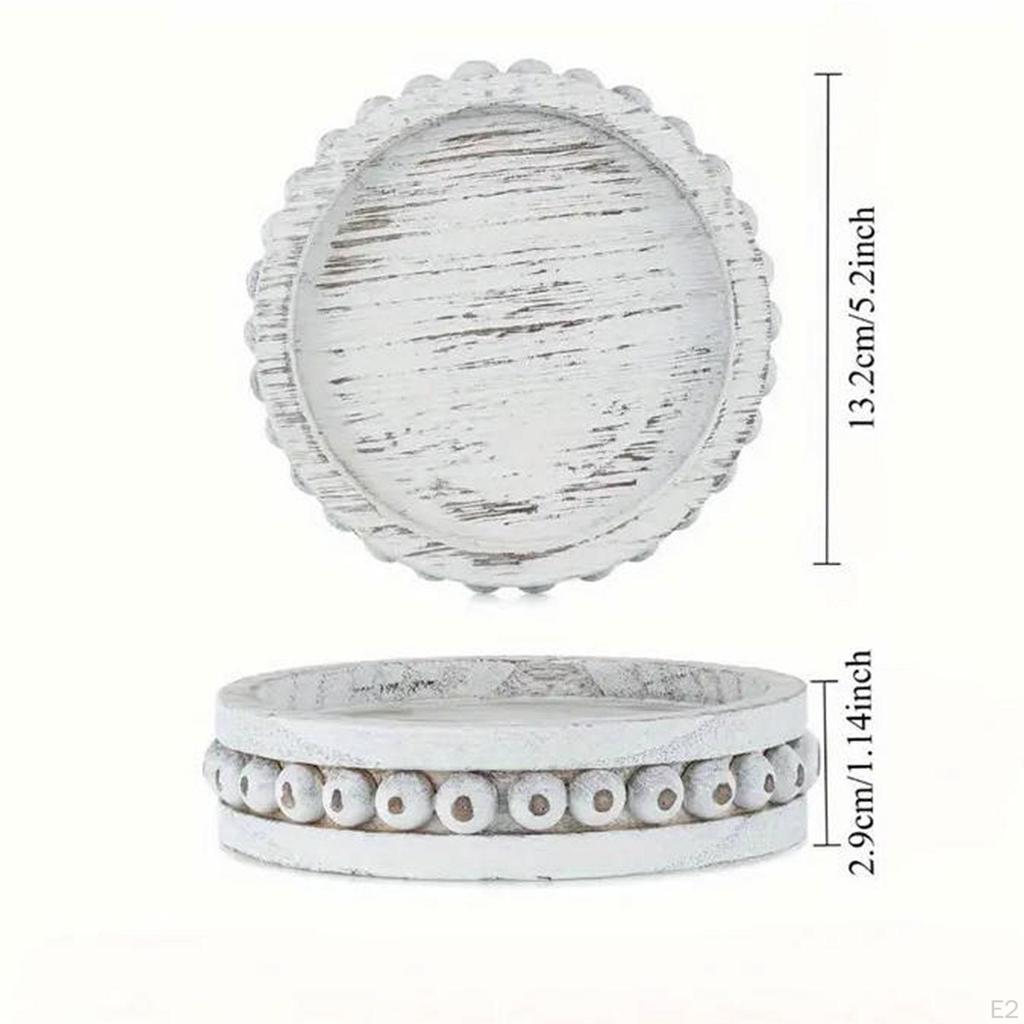 3Pcs Decorative Beaded Candle Tray Small Plate for Kitchen Home Decor