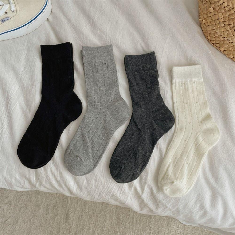 

Hosiery Women Mesh Socks Ice Silk Cotton Socks Kawaii Mid-tube Socks Summer чёрный