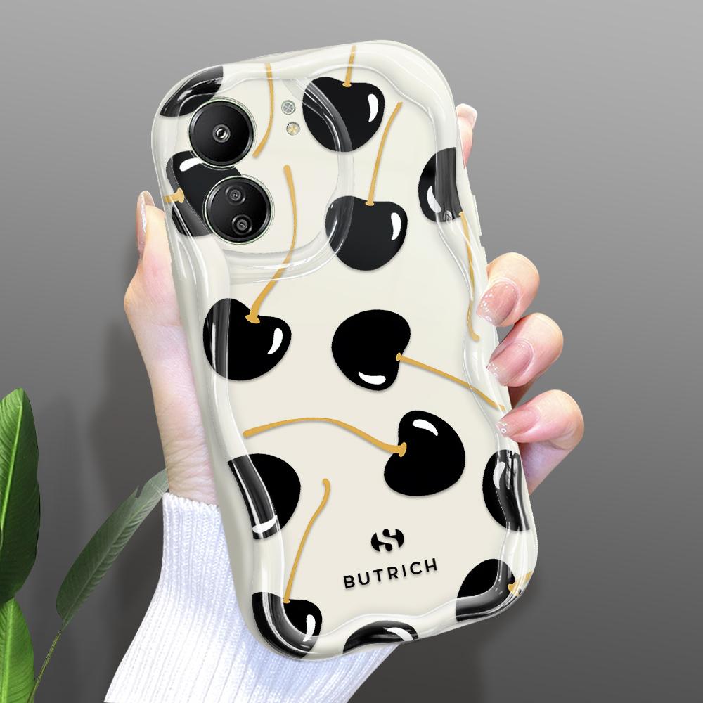 Cute Cartoon Pattern Cream Texture Casing Wavy Edge Soft Silicone Cover Phone Case for Xiaomi Redmi