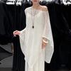 Summer New Hollow Knitted Bat Sleeve Cape Sun Protection Blouse For Women