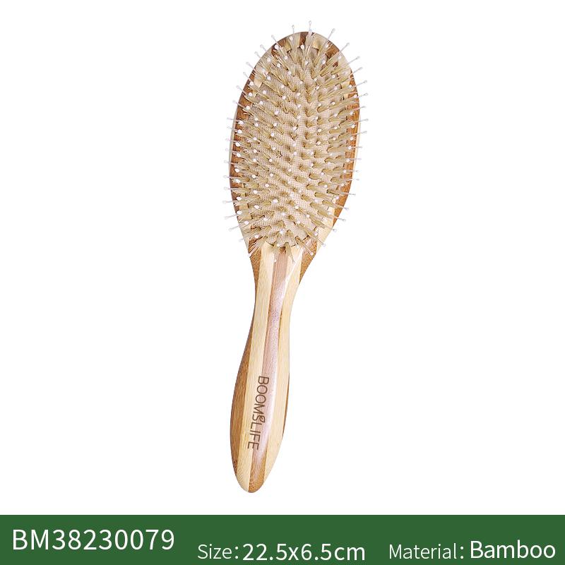 BOOMSLIFE White Boar Bristle Bamboo Hair Brush Mix Nylon Women Massage Scalp Wood Comb for Hair Beauty Barber Accessories Small Boar mix Nylon