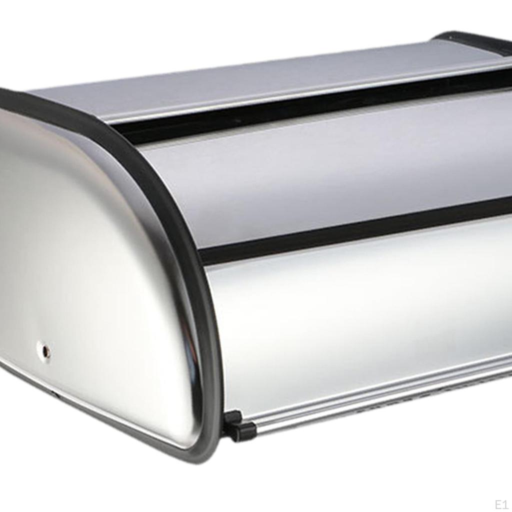 Bread Bin with Roll Lid Box Portable Vintage Rustic Storage Container for Entrance Baked Goods