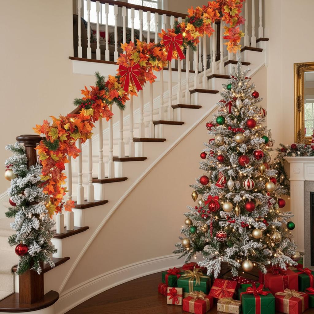 Hanging Vine Decorative Garland Multi-Purpose Artificial Autumn Foliage Garland Simulation Maple Leaf Rattan for Home Wedding