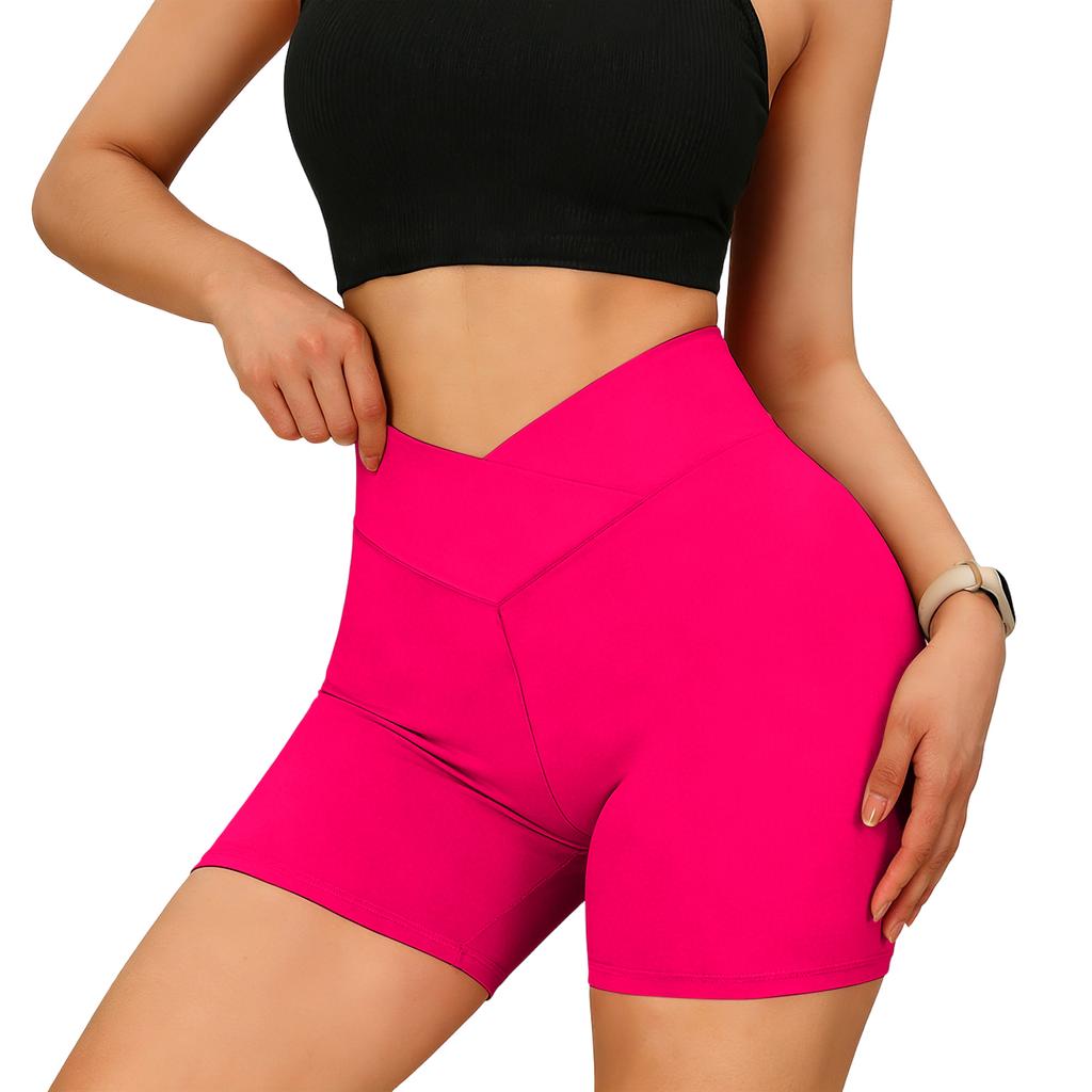 Ladies' Color V-waist Slim Fit Fashionable Versatile Casual Trend Shorts With Hip Coverage