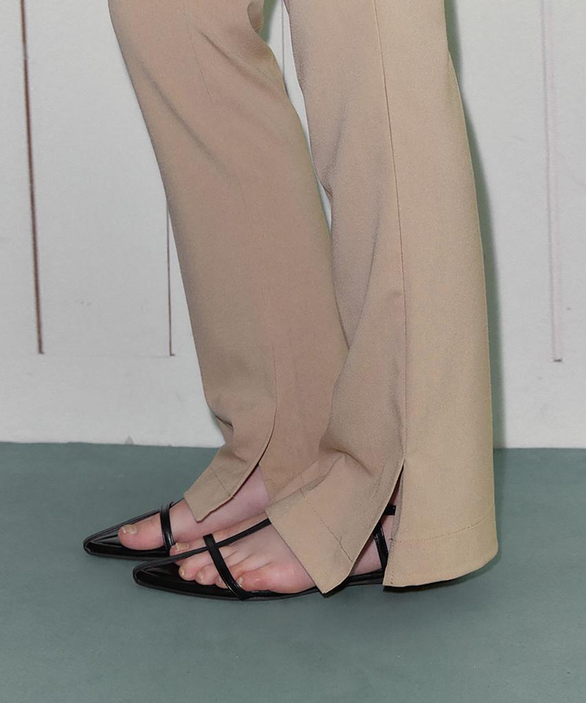 Teuwi Montes Asymmetrical Slit Straight Slacks