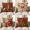 Home Decor Festive Reindeer Decorative Christmas Pillow Cover Pattern Cushion Cover Suitable For Sofa Bedroom Car Pillow Cover