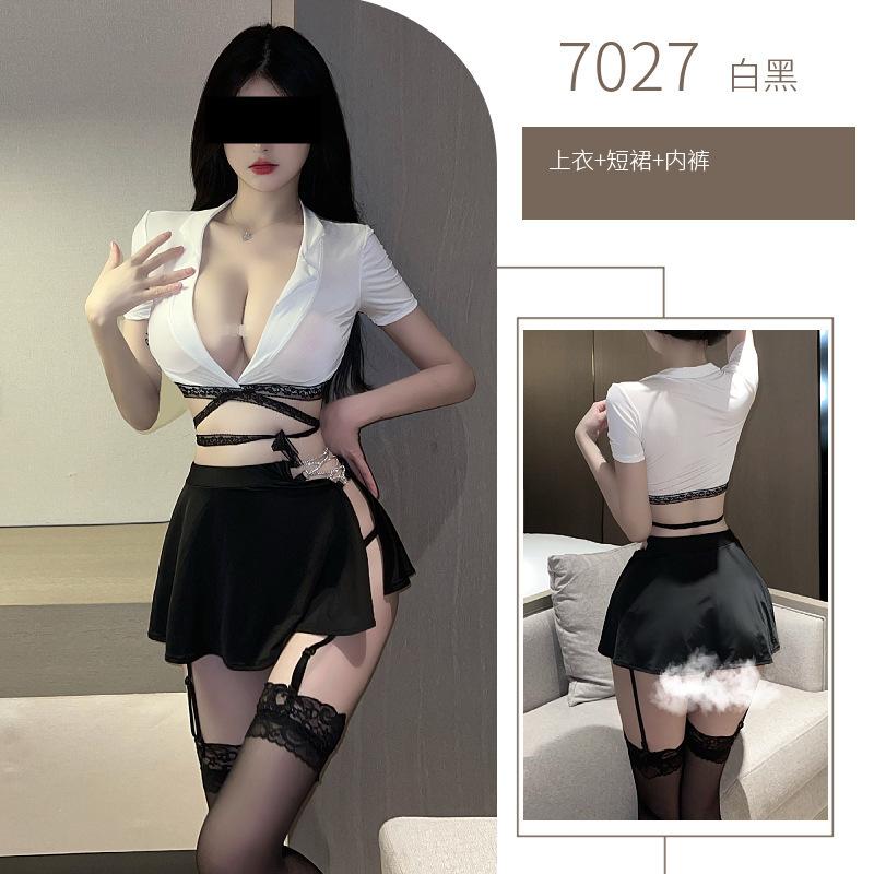 Nightclub hot hair temptation no-take lace-up uniform temptation secretary sex adult products sexy