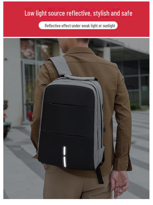 Men's Anti-Theft Fashion Backpack with USB, Multi-Capacity Design, Perfect for Business and Students