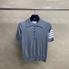Summer Classic Four-Bar Lapel Short-Sleeve Ladies' Slimming Casual Polo