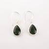 Green Tourmaline Gemstone 925 Solid Silver Jewelry Handmade Hook Earrings 1.40" EE-9-39