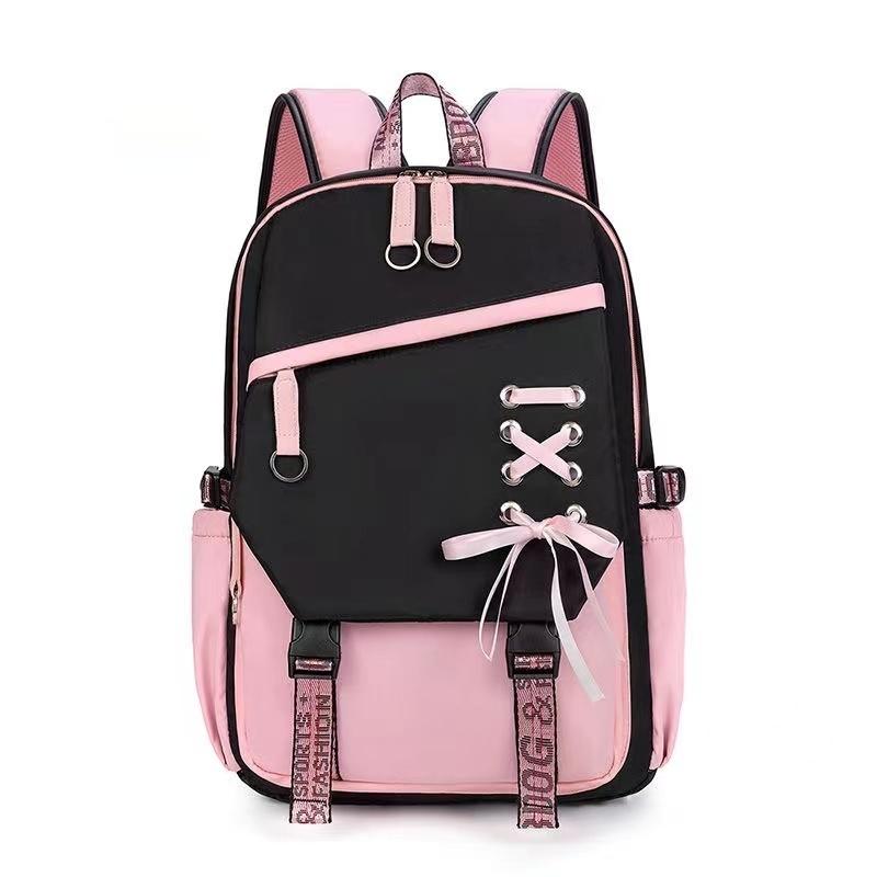 Teenagers Cute Schoolbag Shoulder Backpack Nylon Fabric Girls Large Capacity Splash-Proof