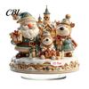 Christmas Tabletop Ornaments Candle Ornament, 2D Flat Acrylic Ornament with Base, Tree Decorations Snowman Reindeer Festive Table Centerpiece