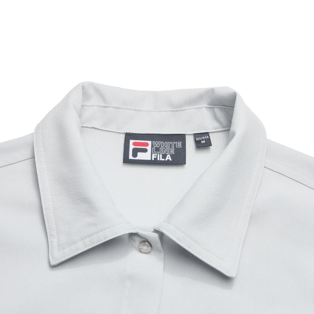 Fila White Simple Solid Short Sleeve Shirt Women Shirts Gray F11W623410FGY