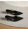 699-19 Baotou Half-drag Sandals Women's 2025 New Temperament Rhinestone Outer Wear High Heels Pointed Thin Heels Women's Shoes