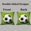 Soccer Themed 3D Football Print Double-Sided Throw Pillow Cover, Decorative Cushion Case For Man Cave And Game Room