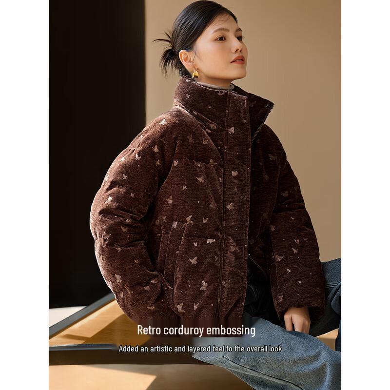 Women's Maillard Corduroy Embossed Winter Puffer Jacket