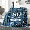 80Th Birthday Celebrationcustomize Your Name Blanket Warm Comfortable And Soft Blankets Are Suitable For Home Lunch Break Blanket Office Sofa Sofa