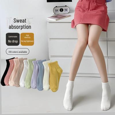 Morandi Color Mid-Tube Sportsocken aus Baumwolle für Damen: Trendy Unifarben für Studium und Freizeit.